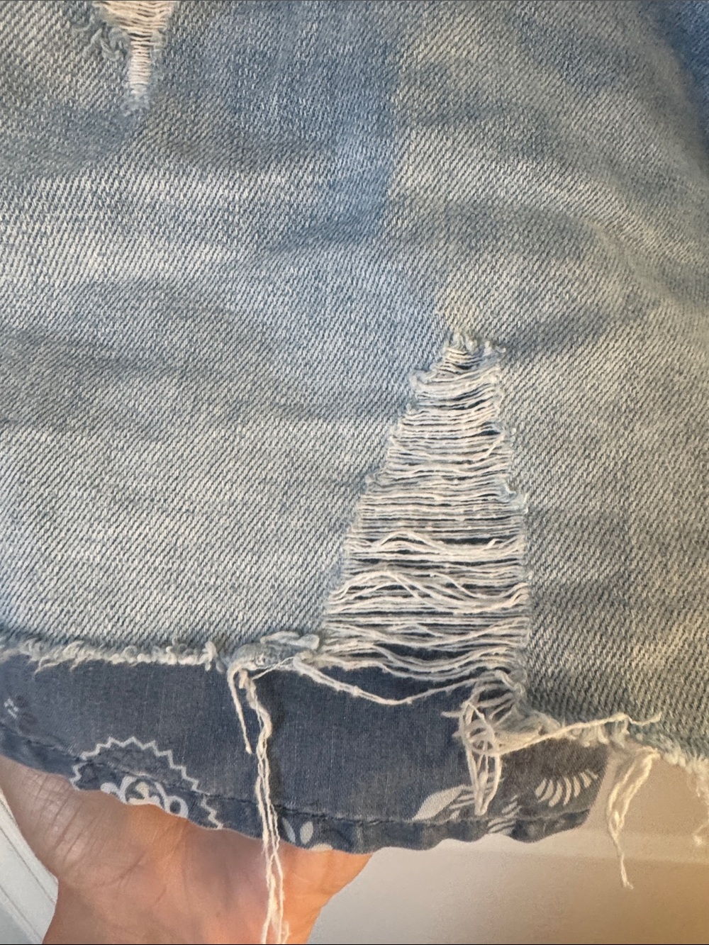 aerie DayDream Light Blue Distressed Denim Jean Shorts - Picture 3 of 7